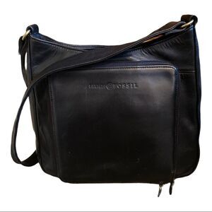 Fossil 1954 Black Leather 75082 Bucket Bag Purse
